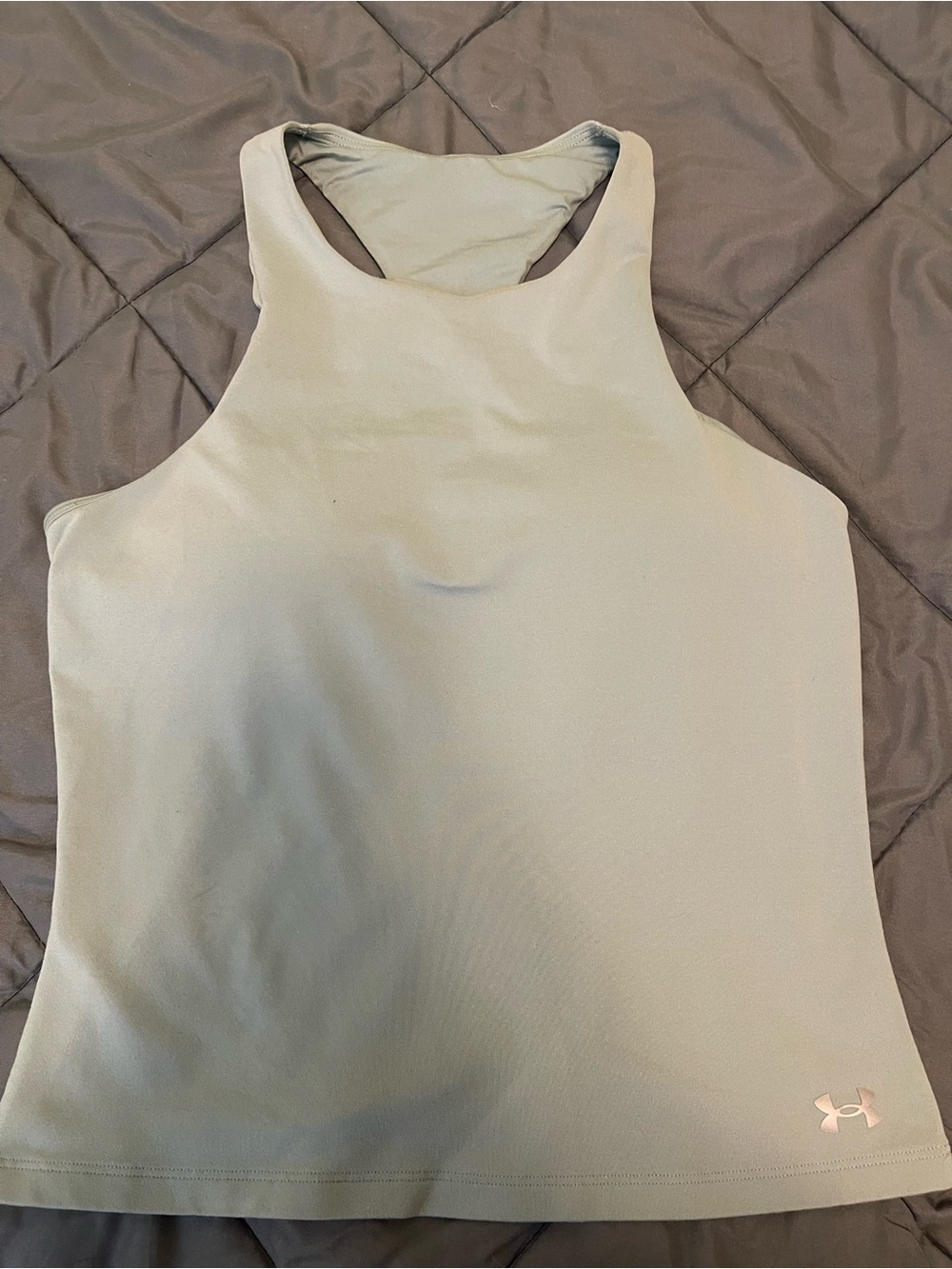 Under Armour Sage Green High-Neck Racerback Tank